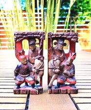 Wundervolle Holz Relief Asien - Schnitzerei  Holzschnitzerei Asiatika Figur