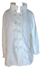 Damen Fleecejacke wollweiß Stehkragen Knöpfe Gr. 46/48 NEU!!!