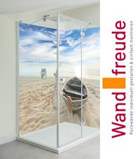 Duschrückwand Alu Boot Strand