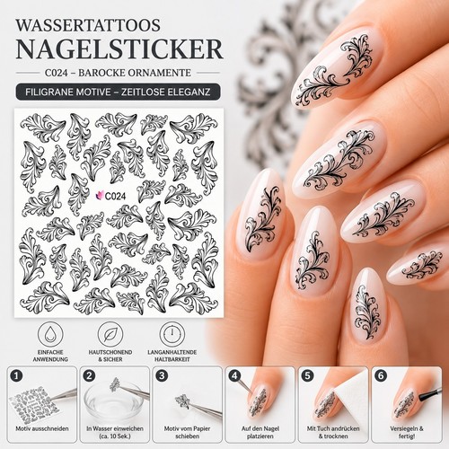 Wassertattoo nagelsticker - wassertattoo,