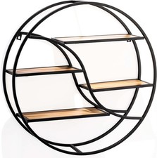 B-WARE Wandregal Rund Schwarz