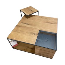 Voglauer 2er-Set Couchtisch Vcuben Platte Widleiche Rustico Schwarz 