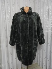 Damen echt geschorener Pelz beidseitiger Mantel, Gr. L/ XL.