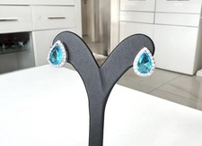 Prunkvolle Ohrstecker  Tropfenform Silberfarben Modeschmuck Ohrringe !