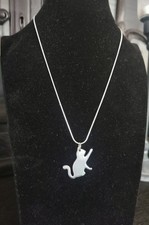 Kettenanhänger Katze Aus Besteck Edelstahl Besteckschmuck Unikat 