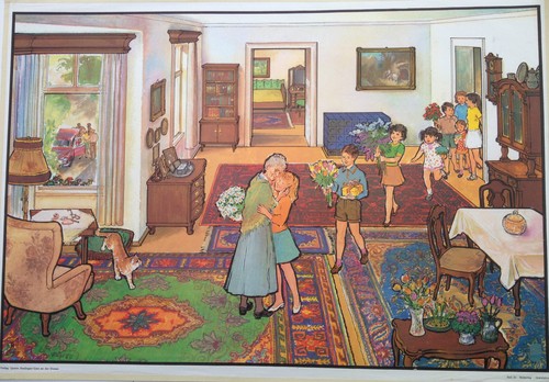 Altes schulwandbild - altes,