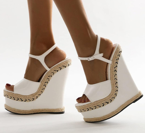 High heel keil plateau - high,