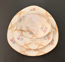 D&RW Bavaria Sammeltasse Sammelgedeck Gold Rosa Rot Blau Dreieckig Oval Rosen