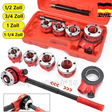 7tlg. Schneidkluppensatz Gewindeschneidkluppe Rohrgewindeschneider Schneideisen