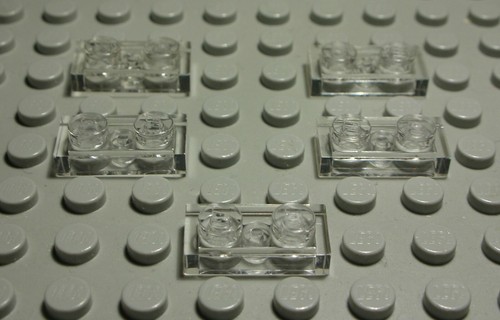 Lego platte 1x2 transparent - platte, 5