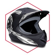 Motorradhelm Schwarz-Weiß