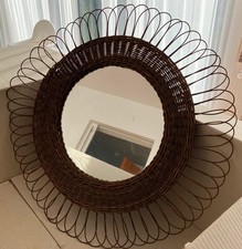 Runder Spiegel Rattan