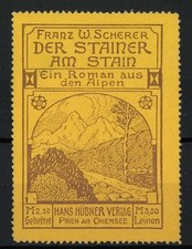 Reklamemarke Prien am Chiemsee, Der Stainer am Stain, Alpenlandschaft 