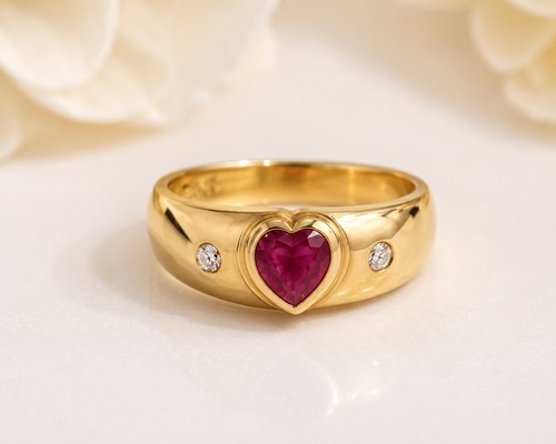 Vintage 585 goldring herz - vintage,