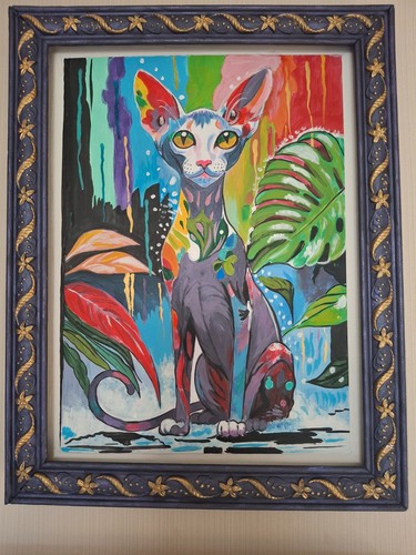 Siamkatze acrylbild große - "siamkatze",