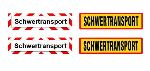 Schwertransport aufkleber set - schwertransport, aufkleber-set