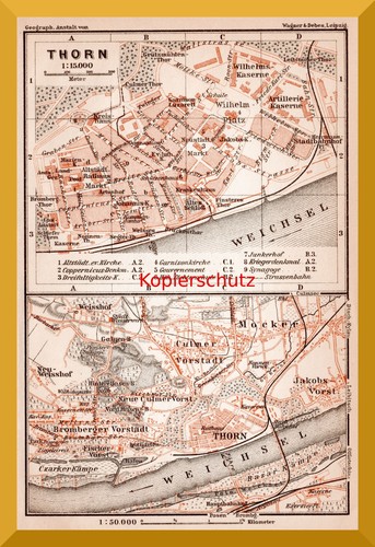 Thorn stadtplan von - +stadtplan, 1902+
