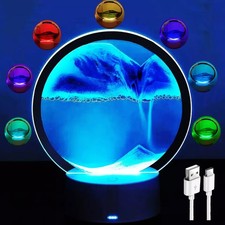 Dynamisch 3D Sandbilder mit LED Nachtlicht Fliegende Sandmalerei Dimmbar 7-Farbe