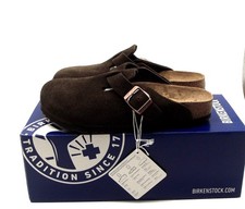 BIRKENSTOCK BOSTON BS VELOURSLEDER L7 M5 245 MOCCA Gr 38 SOFT FOOT NEU IM KARTON