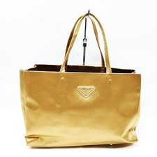 PRADA Damen Handtasche Gold Nylon 30x20 cm mit originaler Prada Garantie Karte