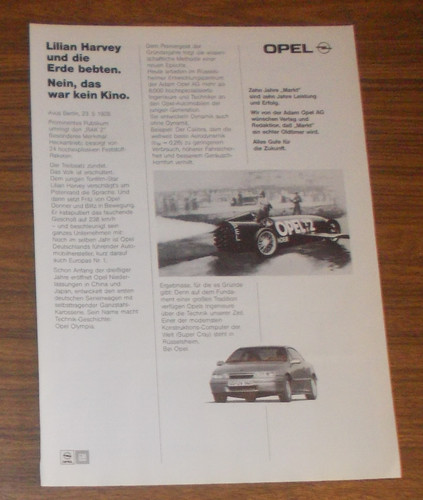 Seltene werbung opel rak - rak, &