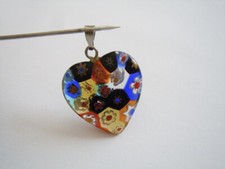 Anhänger herz glas - anhänger, millefiori