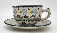 B-Ware Bunzlauer Keramik Tasse mit Unterteller (F036-IF45),  0,25L