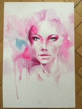 Aquarell, Portrait Gemälde