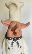 Vintage Dekofigur „Koch-Schwein“ – rustikale Keramikfigur für Küche 