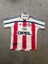 FC Bayern München Signiert Adidas Auswärts Trikot 2000-2002 OPEL Nr 7 Scholl 176