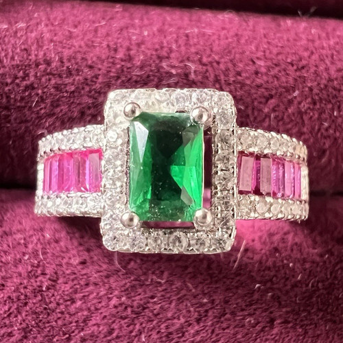 925 silber rhodiniert - ring, mit