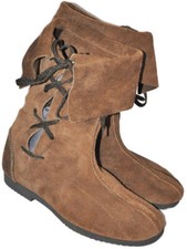 Mittelalter Stiefel Wildleder Größe 36,0 39,0 und 43,0 ECHT Leder Hellbraun