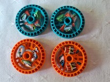 Lego Technic Bionicle 4 Ersatzteile Rad Scheibe Orange und Türkis
