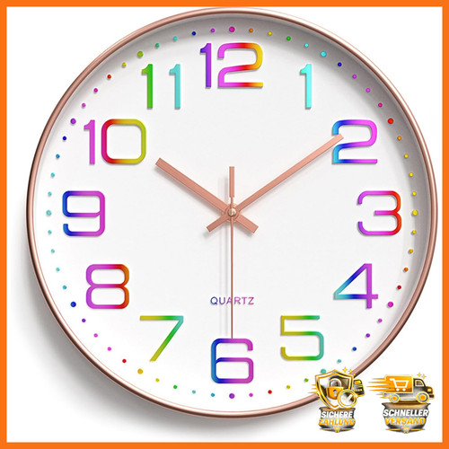 Wanduhr 30cm lautlos - 30cm, 3d