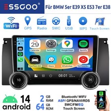 10.1" Android 14 Autoradio Carplay 2+64G Für BMW 5er E39 X5 E53 E38 GPS NAVI RDS