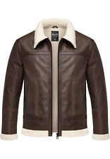 Herren Echtleder Jacke gefüllte Fell Lederjacke 9110