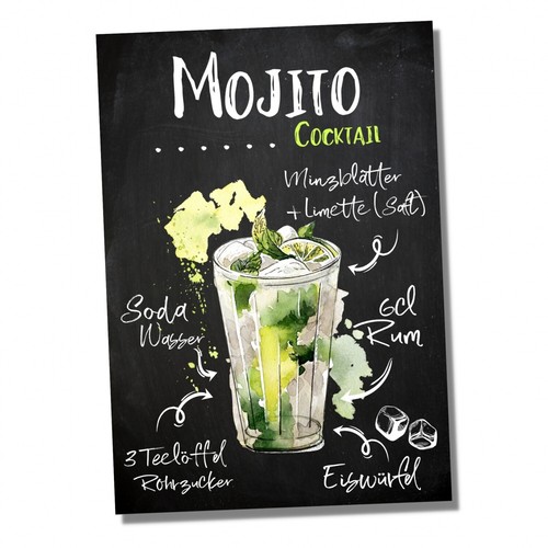 Schild mojito rum cocktail - mojito,