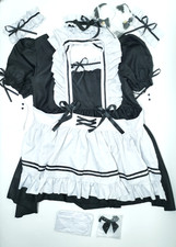 Anime French Maid Kostüm 5XL – Lolita Cosplay Set mit Katzenohren