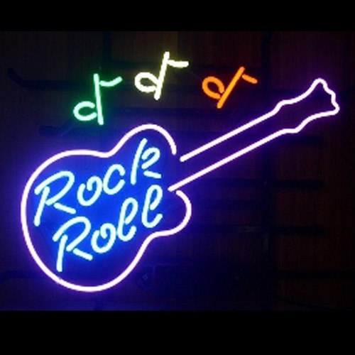 Rock roll gitarre neon - rock,