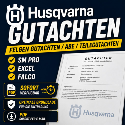 Husqvarna felgen gutachten abe - husqvarna,