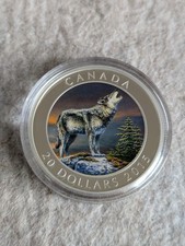 20$ Canada 2015 Wolf 1 Oz