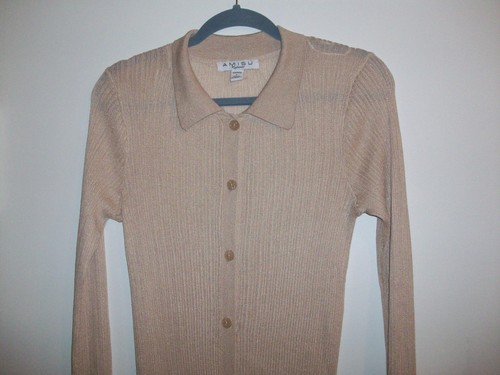 Beiges geripptes strickkleid - geripptes,