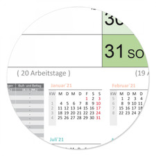 COLOR Wandkalender (A2,A1,A0 / 2021,2022) Schulferien KWs Folgejahrvorschau