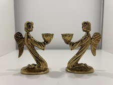 Messing 2x Engel Figur 9cm . Top Zustand 