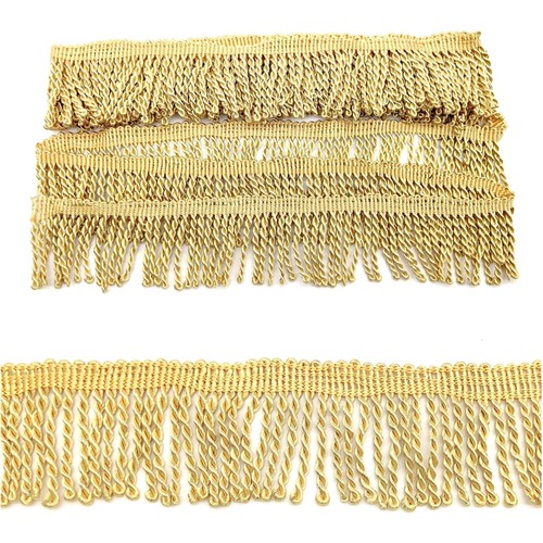 Fransenborte gold dekoborte - fransenborte, 3m