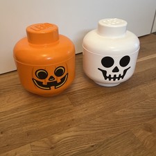 LEGO Aufbewahrungsbox Klein Kürbiskopf Skelettkopf