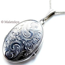 Antikes ziseliertes Medaillon & Kette 830 Silber um 1935 alter Anhänger 2. Wahl