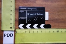 Alter Aufkleber Filmklappe FILMSTADT GEISELGASTEIG Bavaria Film Tour