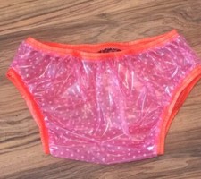 ADULT BABY PVC SLIPS GUMMIHOSE LATEX LACK WINDELHOSE PLASTIK PANTS Punkte