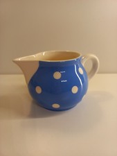 Milchkanne blau weiß mit Tupfen ca. 10x18x13 LBH (g.R.)